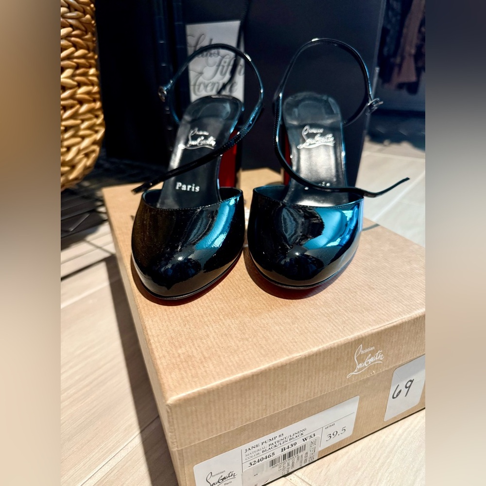 Christian Louboutin Black High-Shine Heels
